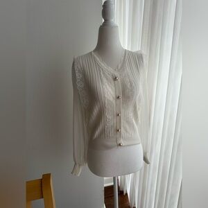 NWOT J.ING lace chiffon top